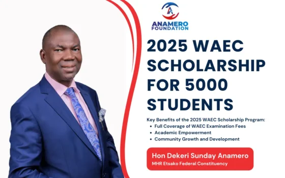 Anamero Foundation: 2025 WAEC Scholarship Program for 5,000 Students