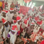 Hon Anamero Celebrate christmas with etsako kids